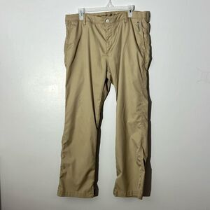 Bonobos tan zip leg straight chino athleisure pants 35 x 30